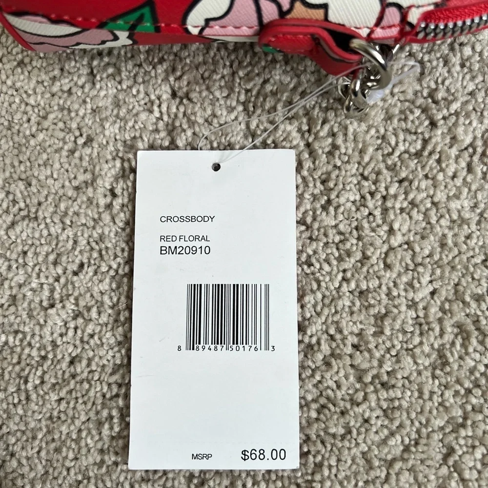 NWT Betsey Johnson Red/Pink Leather Rose Crossbody Bag